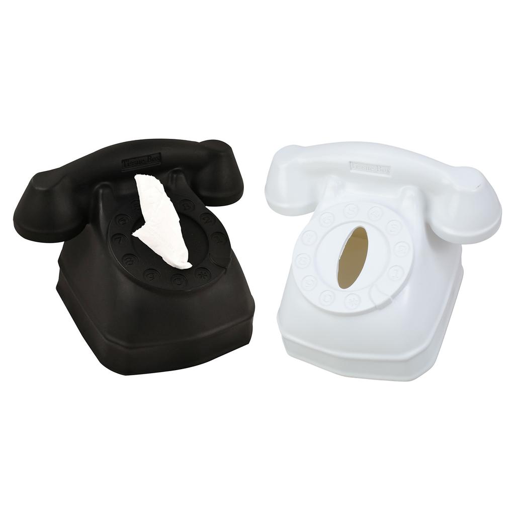 Telephone Shaped Tissue Box Stylish Telephone Design Tissue Box Paper Dispenser for Versatile Home Settings