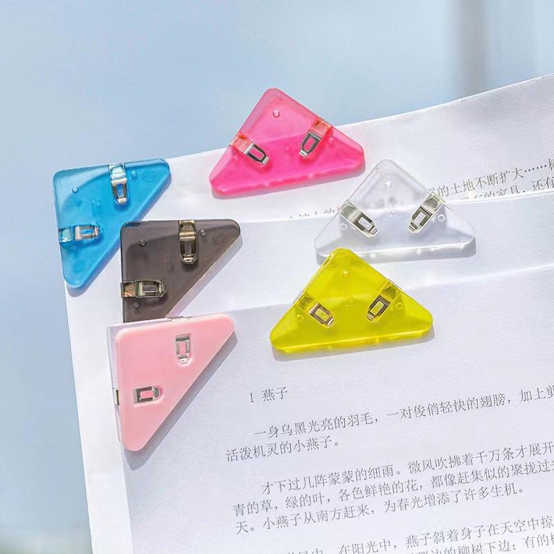 20Pcs Color Triangle Clip Bill Clip Book Paper Corner Clip For Desk Storage Shelf Stationery Office Desktop Organizer Clip