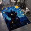 1PC Black Cat In Starry Night Carpet for Living Room Bedroom Sofa Home Decor Rus Non-slip Floor Mat Luxury Gift