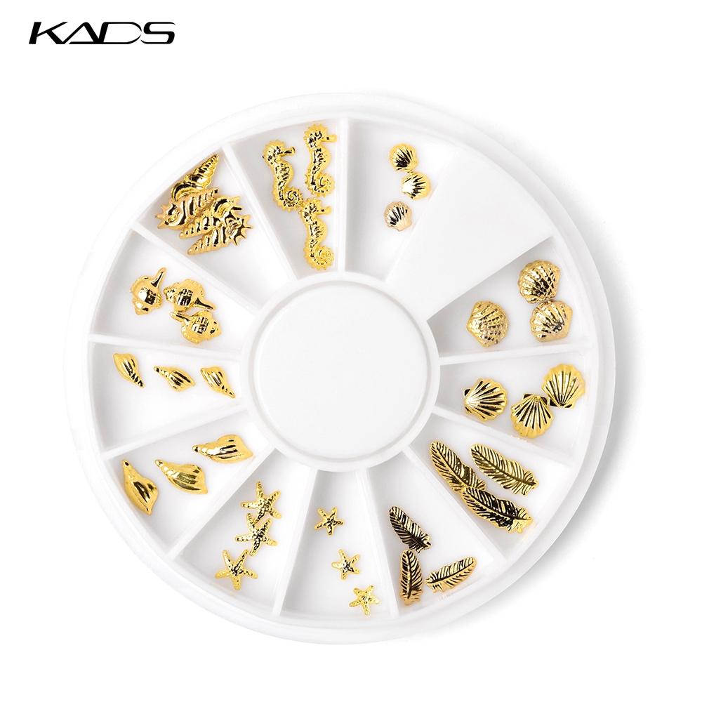 kads Seria Ocean Nit din aliaj de aur și așchie Decorații de alegere Unelte de stil pentru manichiură Frumusețe pentru unghii Decorație artistică cu stras
