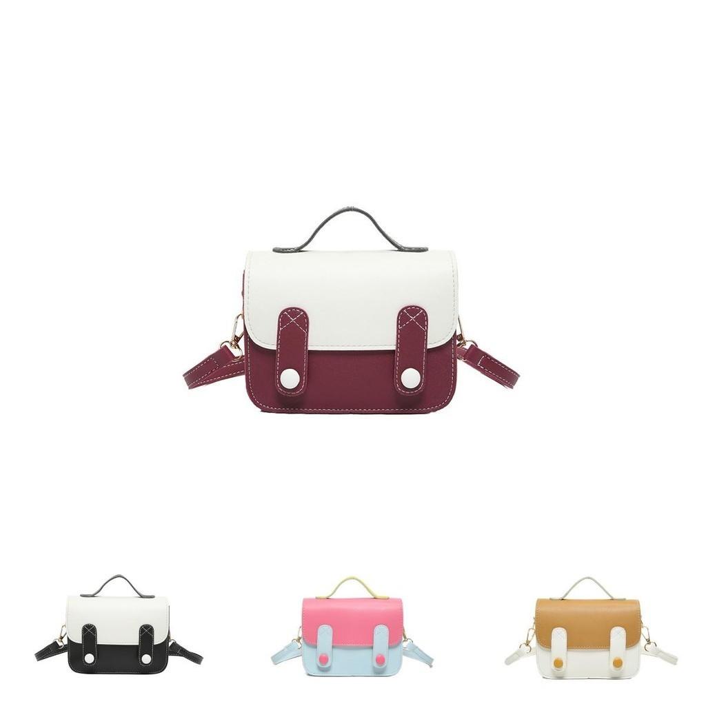 Chic Stylish Color Block Pu Small Shoulder Bag For Women Trendy Crossbody Handbag