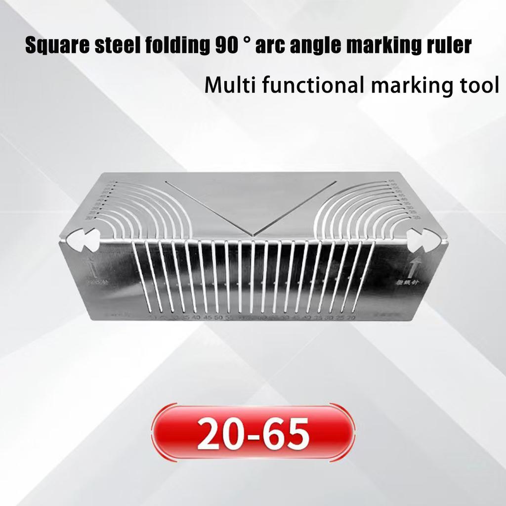 Instrument de Marcare Unghi Flexibil din Oțel 90° pentru Arc, Ajustabil Liniar, Scriber Dublu-Scop, Instrument de Marcare pentru Construcții 20-65mm,20-80mm