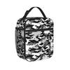 Urban Grey Camo Brotdose Retro Picknick Lunchbox Druck Tragbar Isoliert Thermisch Tragetaschen