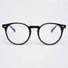 Aloeyewear [illusionist] Oversized Boston Frame Round Horn-Rimmed Black Glasses Frame IL7411 0909G Blue Light Lens Optional