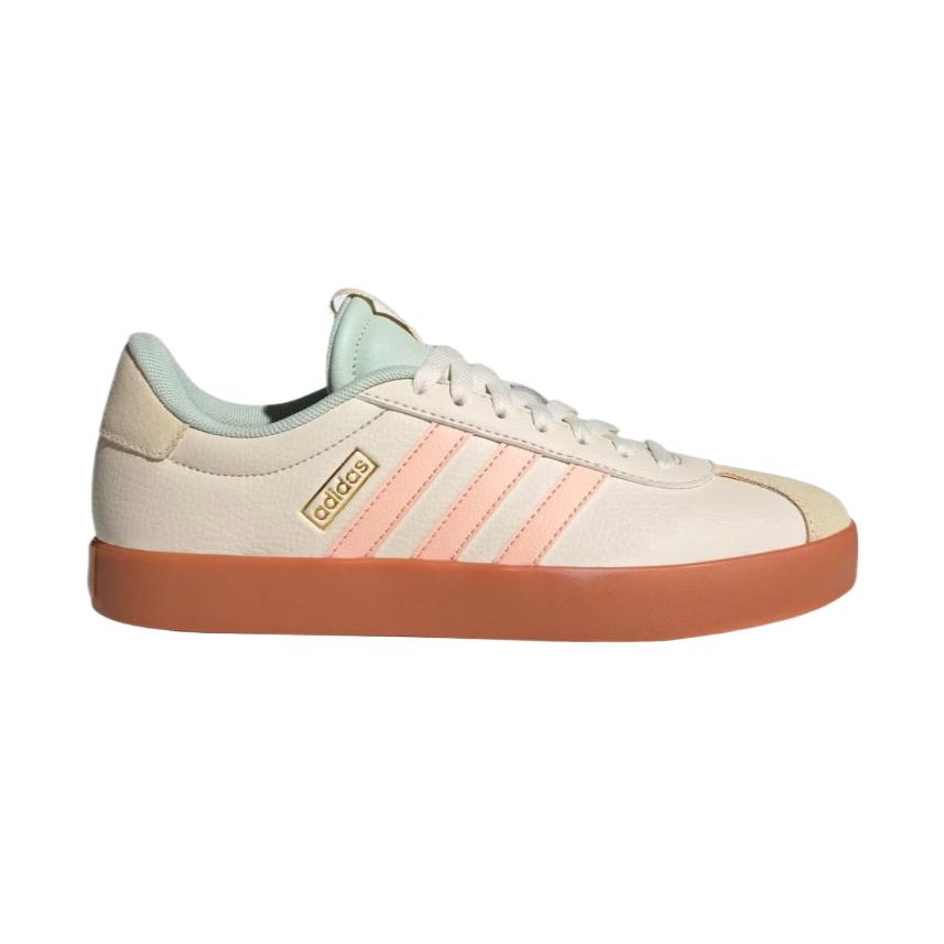 Adidas Vl Court 3.0 Comfortable Fashion Versatile Non-Slip Low-Top Casual Shoes Women Sneakers Beige Pink JP5348
