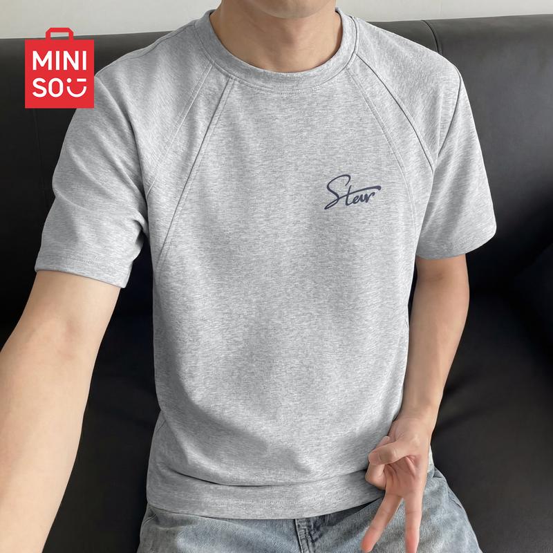 MINISO Men s Summer American Style Loose Fit Short Sleeve T-Shirt XL