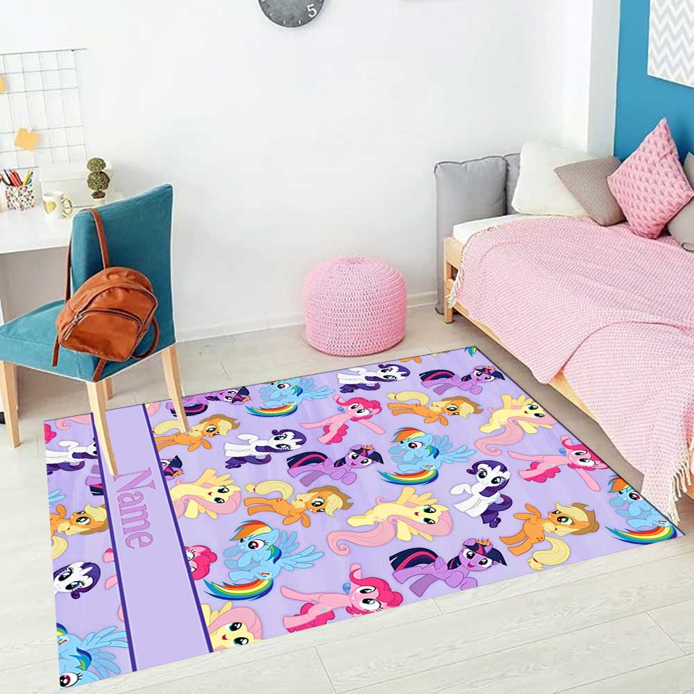 Little Pony (9) Customize your name rug, office chair cushion, home bedroom living room gift.