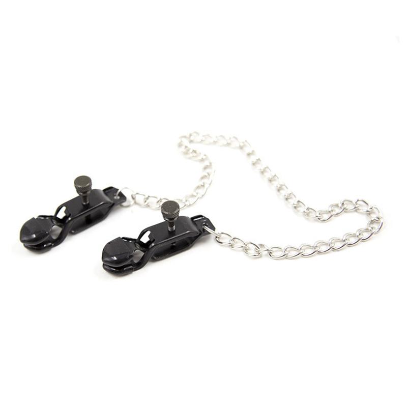 Stainless Steel Nipple Clamps Breast Clips with Chain Fetish Slave Sex Restraints Nipple Clips BDSM Bondage Sex Toys for