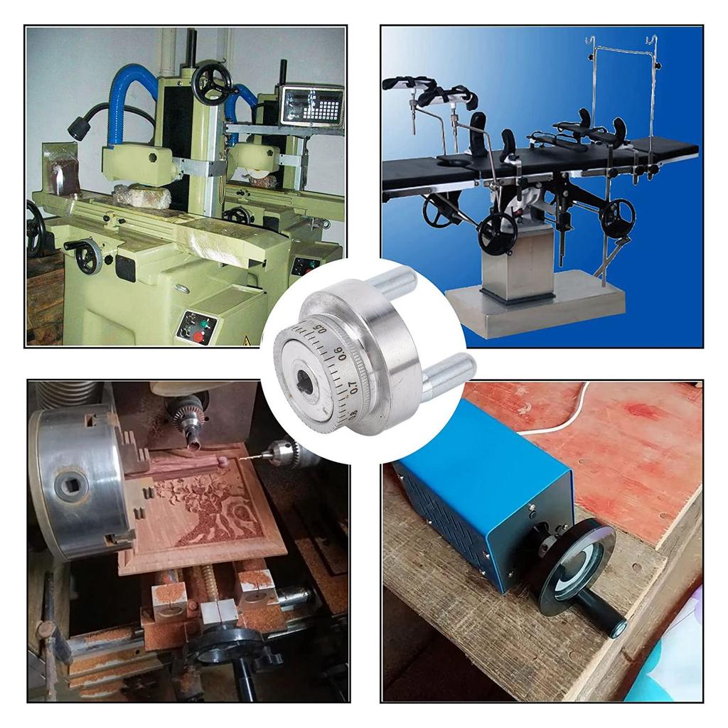 Mini Lathe Hand Wheel with Handle Crank Aluminum Alloy 50mm 2in 0‑1mm Scale  Size Aluminum Alloy Mini Lathe Hand Wheel