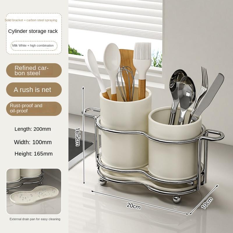 Household Utensils Storage Box Kitchen Rack for Chopsticks Drain Basket Spoon Storage Versatile Tableware Holder