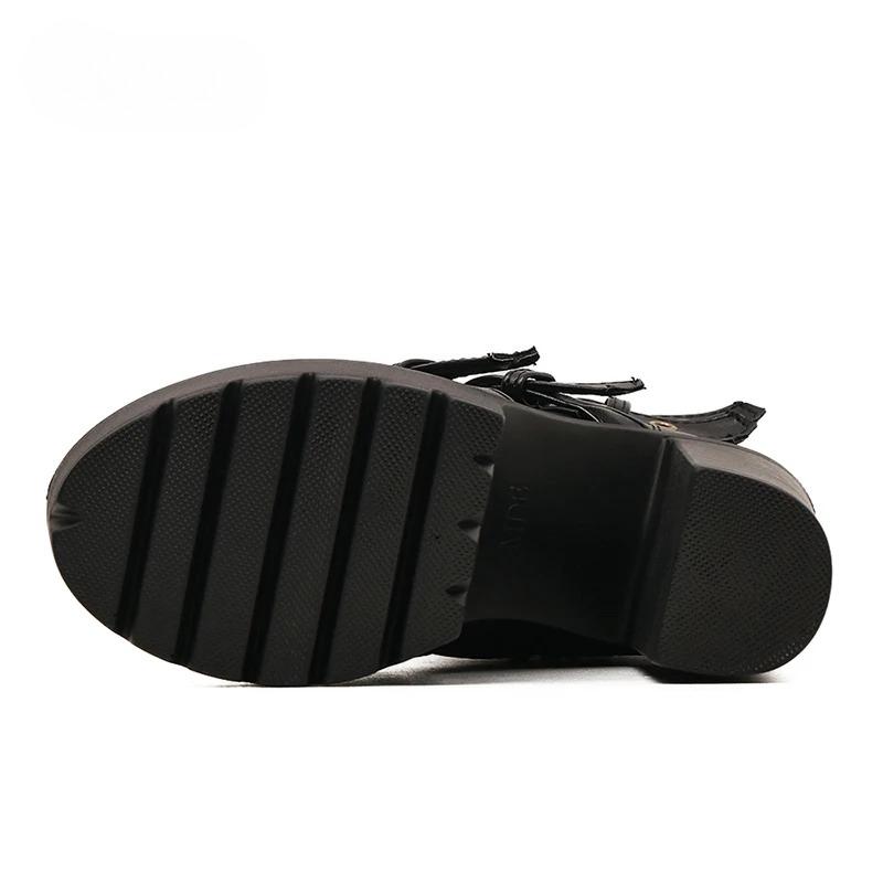 Sexy Rivet Black Ankle Boots Women Platform Soft Leather Autumn Winter Ladies Boots with Zipper Ultra High Heels Shoes