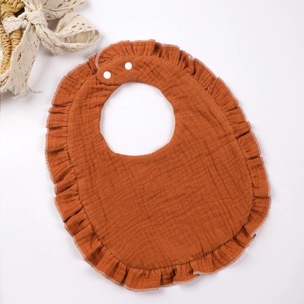 Baby Saliva Towel Infants Feeding Drool Bib Lace Floral Soft Cotton Burp Cloth for Newborn Breathable Kids Bibs with Ruffle