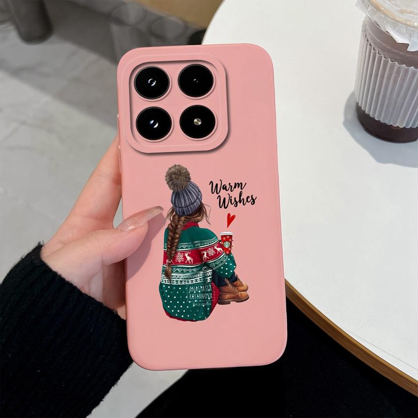 Trendy Girl Liquid Silicone Phone Case For Xiaomi 17 14 14T 15 15T Pro Poco C71 C75 M7 M8 F7 F8 Casing Premium Anti Slip Durable Shell For Xiaomi Capa