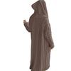 Europe & America Plus Size Knit Hooded Long Cardigan