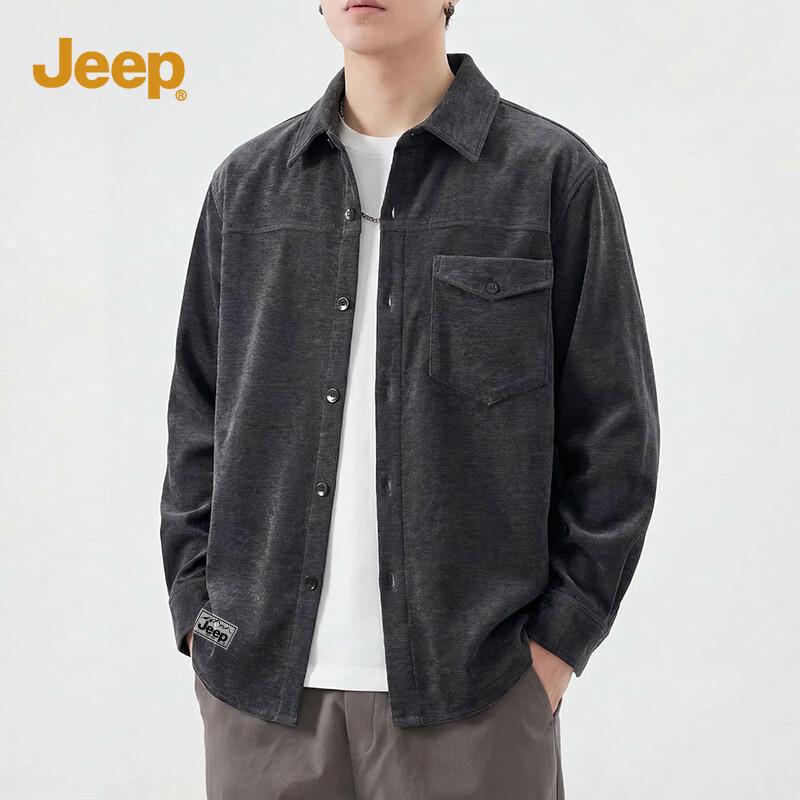 JEEP Men s Retro Corduroy Long-Sleeve Shirt M