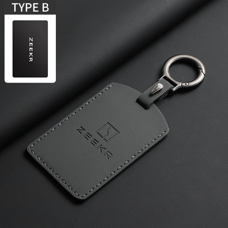 Leather Car Key Case Cover For ZEEKR X 001 007 009 Original Car Color Remote Key Cover Keychain Protector Holder Shell Accessory
