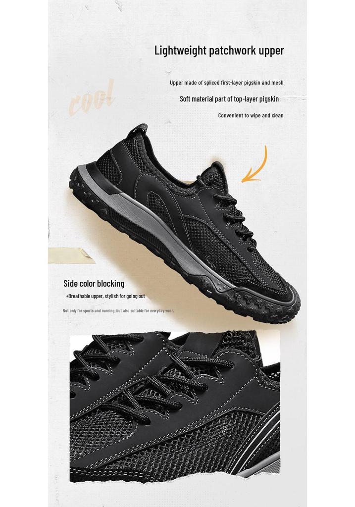 2025 Summer Men's Mesh Casual Low-Top Breathable Hiking Retro Sports Shoes