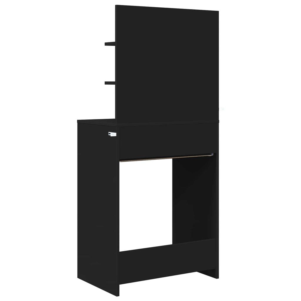 Bedroom Vanity Table with Shelf Black 80 x 39.6 x 135 cm