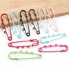 6pcs Safety Pins Brooch Blank Base Brooch Pins With 3 Loops Colorful Metal Pin DIY Brooch Charms For Jewelry Making Accessories