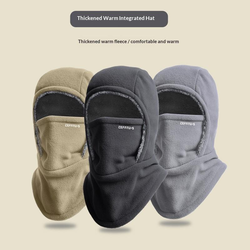 Fleece Balaclava Cycling Cap Cold-proof Windproof Warm Hood And Hat Thicken Thermal Ski Windproof Cap Women Men