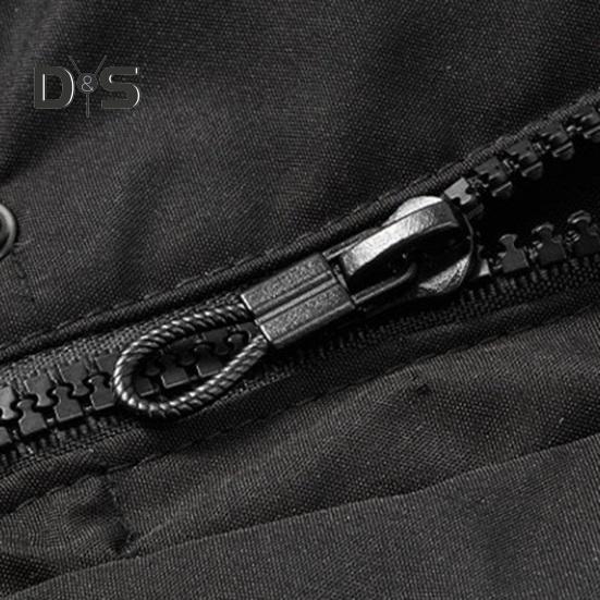 Men Windproof Vest Stand Collar Sleeveless Button Zipper Closure Waistcoat with Pockets Solid Color Thickened Down Vest Coat