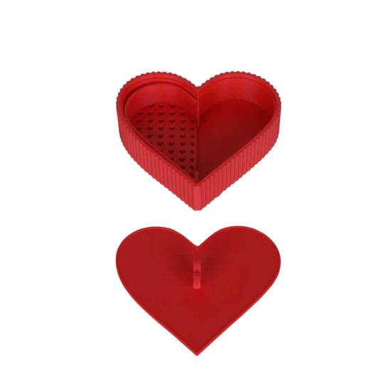 Heart-shaped Corn Starch Tapper Box Leak-Proof Powder Container Anti-Stick Dusting Tool for Polymer Clay