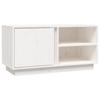 Vidaxl Szafka Pod Telewizor, Biała, 80X35X40,5 Cm, Lite Drewno Sosnowe