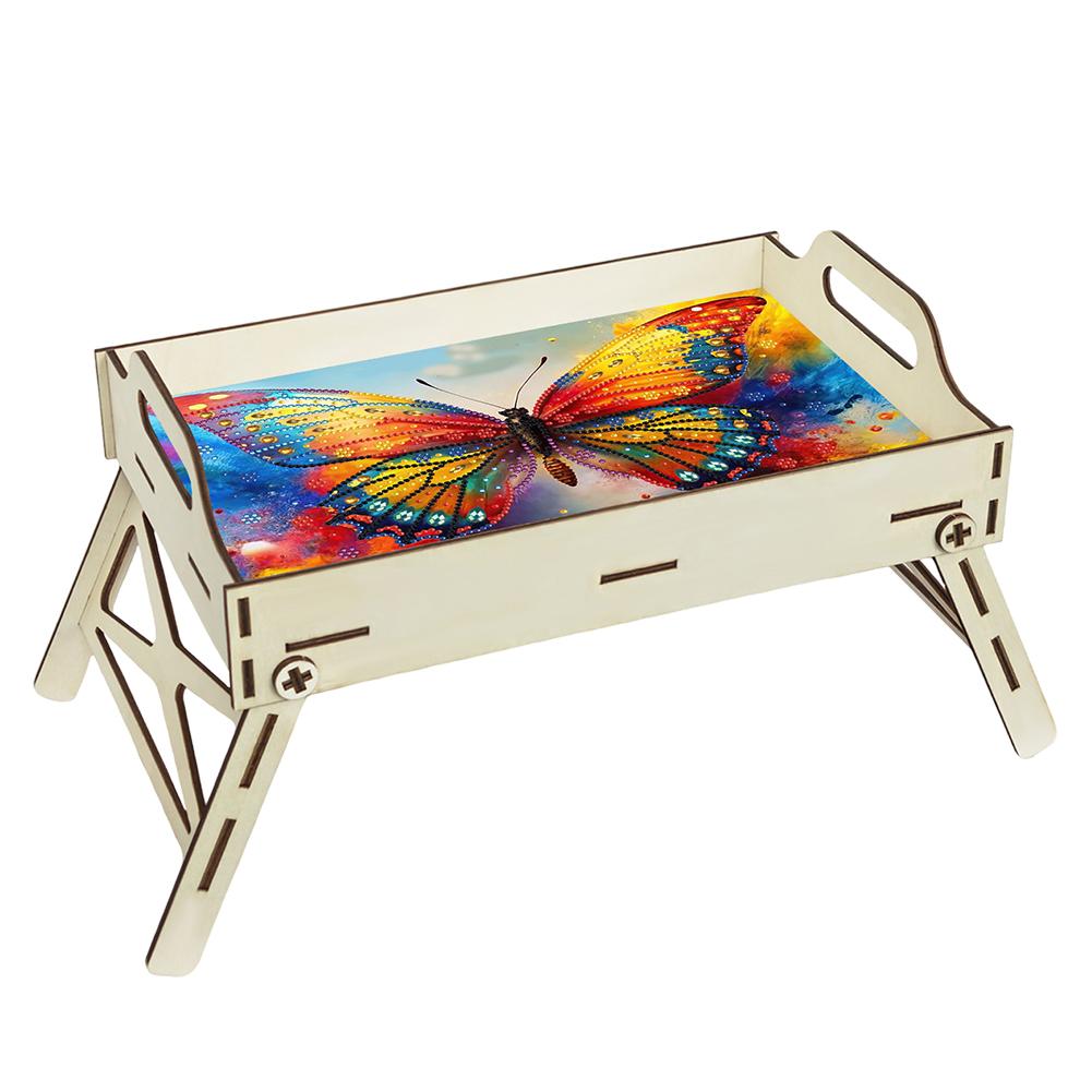 5D DIY Diamond Painting Serving Tray Wooden Diamond Art Tableware Manager Tray Diamond Decorative Serving Tray Home Decor Gift