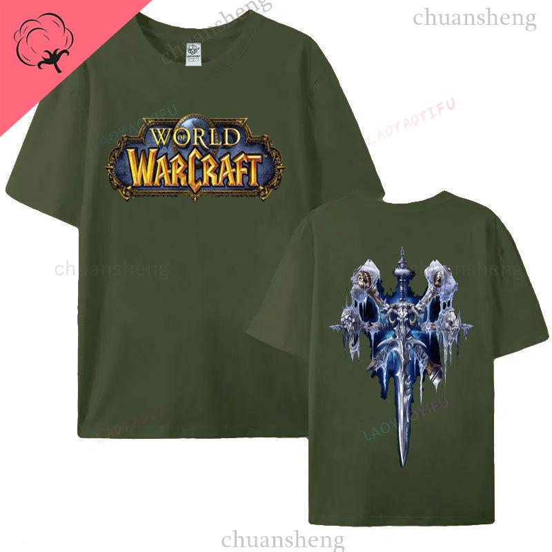 World of Warcraft T-Shirt Hiphop Spiel Gedrucktes T-Shirt Oberteil Locker Komfort Kleidung Sommer Unisex Heißer Verkauf T-Shirts 100% Baumwolle