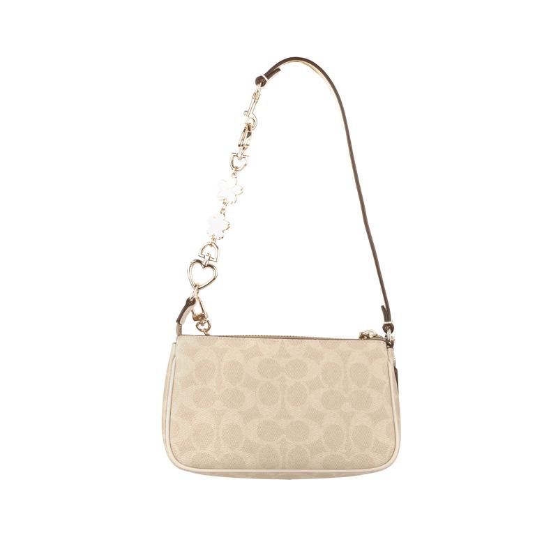 COACH [Customized bag] Nolita 19 Jiuqi classic presbyopia print coated canvas portable shoulder bag small size women's bagel Baiyingcuo