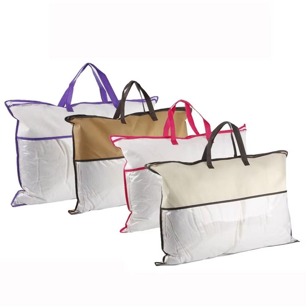 With Zipper Pillow Storage Bag Non-woven Tote Bag for Storing Pillows and Blankets
