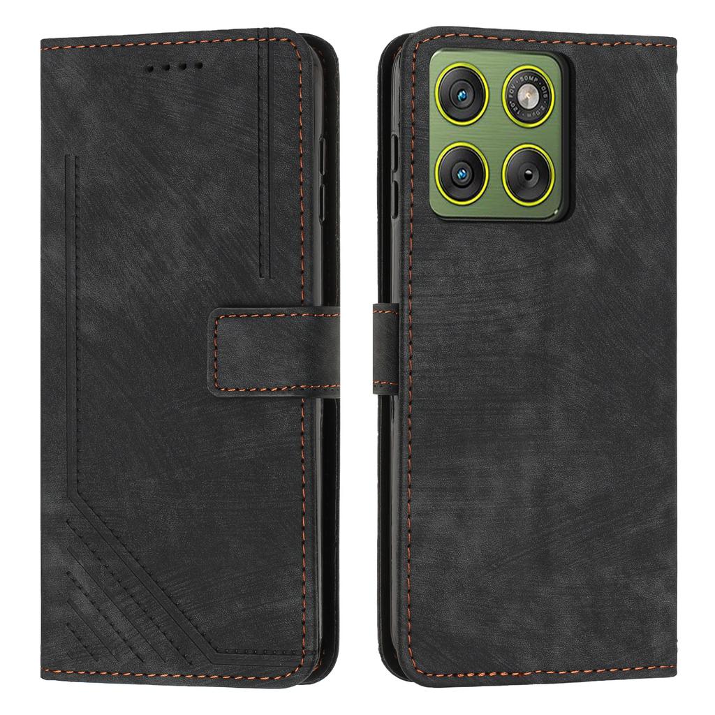 For Motorola Edge 70 5G Stand Case Imprinted Lines Leather Phone Cover