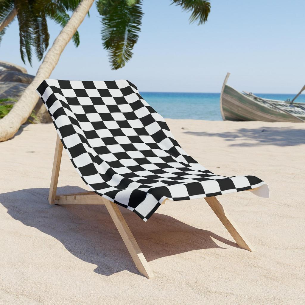 Checkerboard Summer Beach Towel Black and White Checkered Hotel Towels Bathroom For Home Sauna Playa Baby Travel Spa Bath Gym