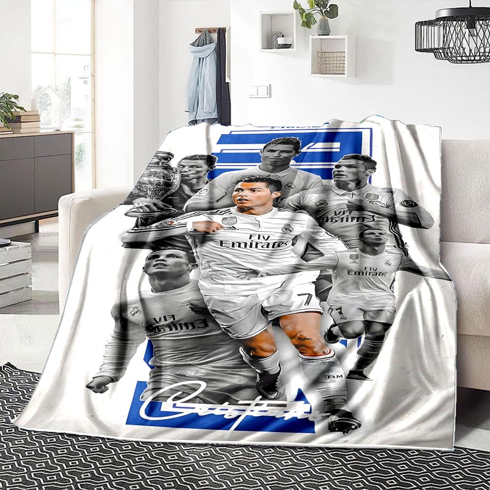 Ronaldos Iconic Moment Printed Flannel Breathable and Warm Blanket, a Stylish Home Gift, Suitable for Home, Office and Bedspread Use. 0713a12