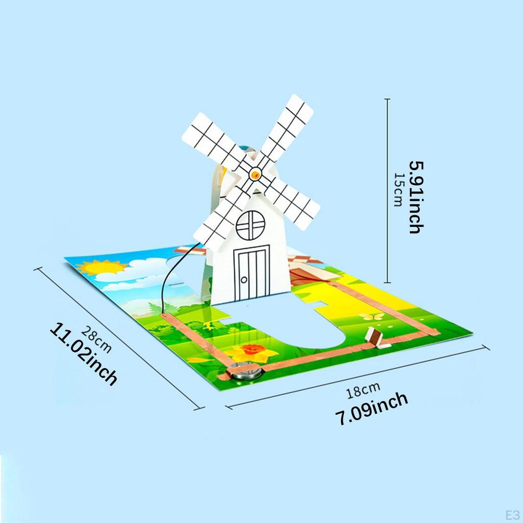 Science Windmill Generator Kit Physics Experiment Set Basic Electric Circuit Educational