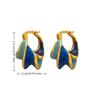 Round Shape Enamel Glaze Earrings Gold Plated Statement Ear Buckle Spiral Hoop Earrings  Vacation