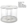 360-Degree Rotating Grain Dispenser Dry Food Storage Bin with Lids Cereal Dispenser with 6 Sealed Containers for Rice Flour Oats Pantry Countertop