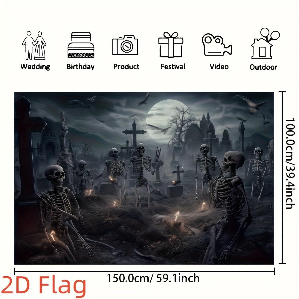 2D Flat Banner, 1 Piece - Halloween Photography Background - Suitable for Home Decoration, Party Supplies and Photo Booth Props