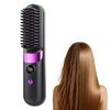 Wireless Hair Straightening Brush, 30s Fast Heat Ionic Ceramic Straightener Comb, Portable Cordless Quick Styling Tool for Travel & Daily Touch-Ups