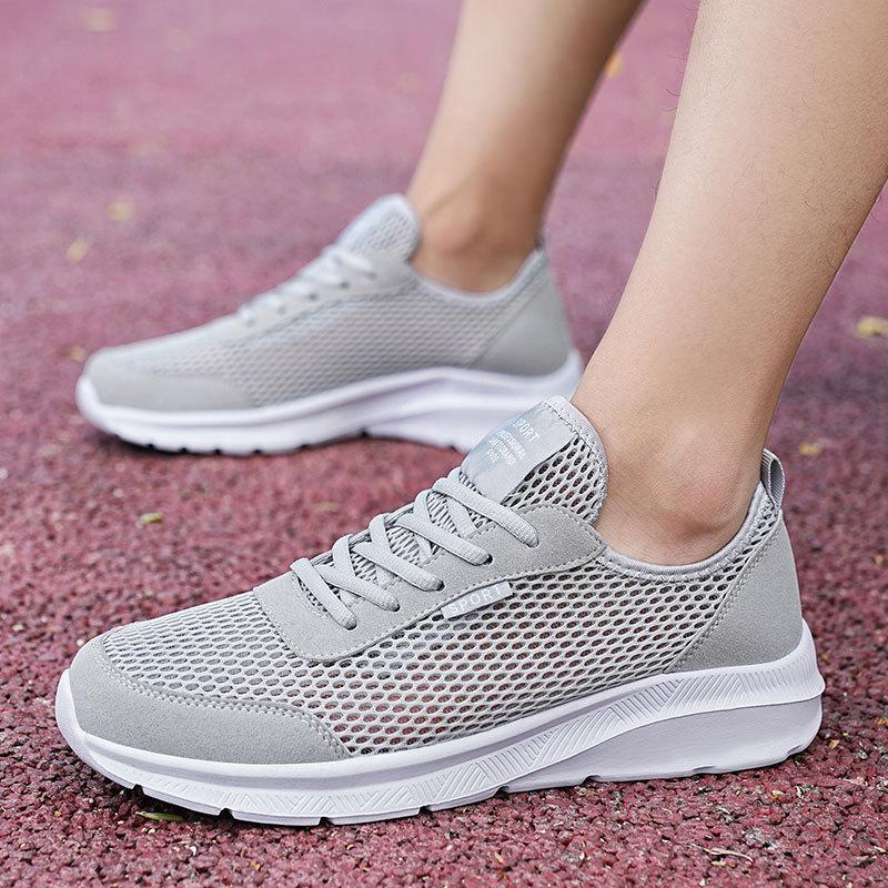 Summer New Hollow Sports Shoes Trendy Men's Breathable Casual Running Shoes Versatile Mesh Large Size Lightweight Men's Shoes
