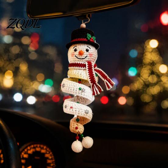 Regalo di Natale Fatto a Mano Bambola all'Uncinetto Ornamento a Spirale Kit Fai da Te, Set Artigianale Festivo con Modello Pupazzo di Neve Filato Morbido, Perline, Decorazione per Albero da Appendere alla Finestra