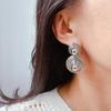 Jewelry Coil Spring Round Exaggerated Earrings Trendy Cool Personality Water Ripple Ball Stud Earrings 649