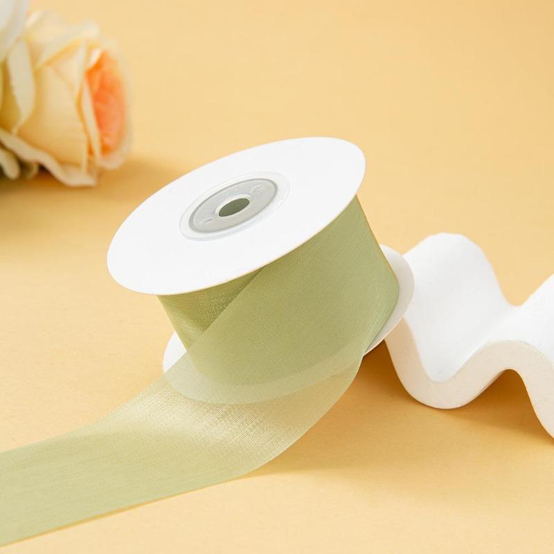 10 yards Rotolo di nastro di organza di colore pieno con bordo ondulato a coda di pesce per bouquet di fiori, regali, confezioni, decorazioni per feste di nozze