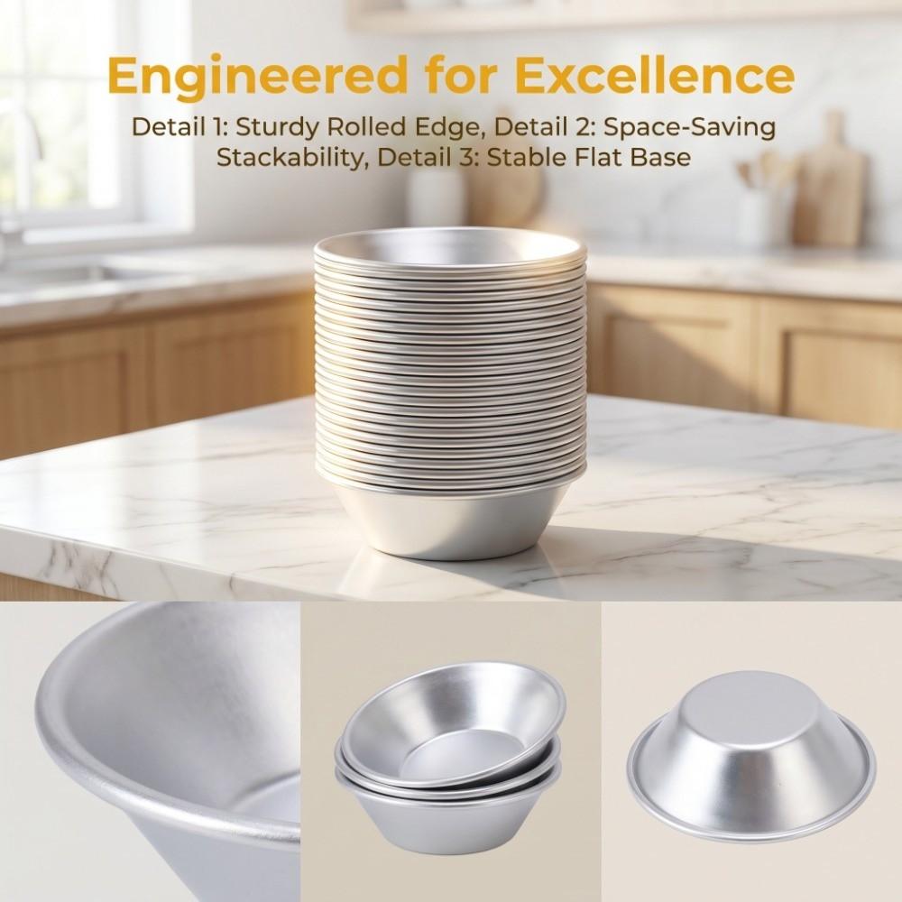 25pcs Aluminum Mini Cupcake Molds Nonstick Muffin Cookie Mold Bakery Pastry Shop Cafe