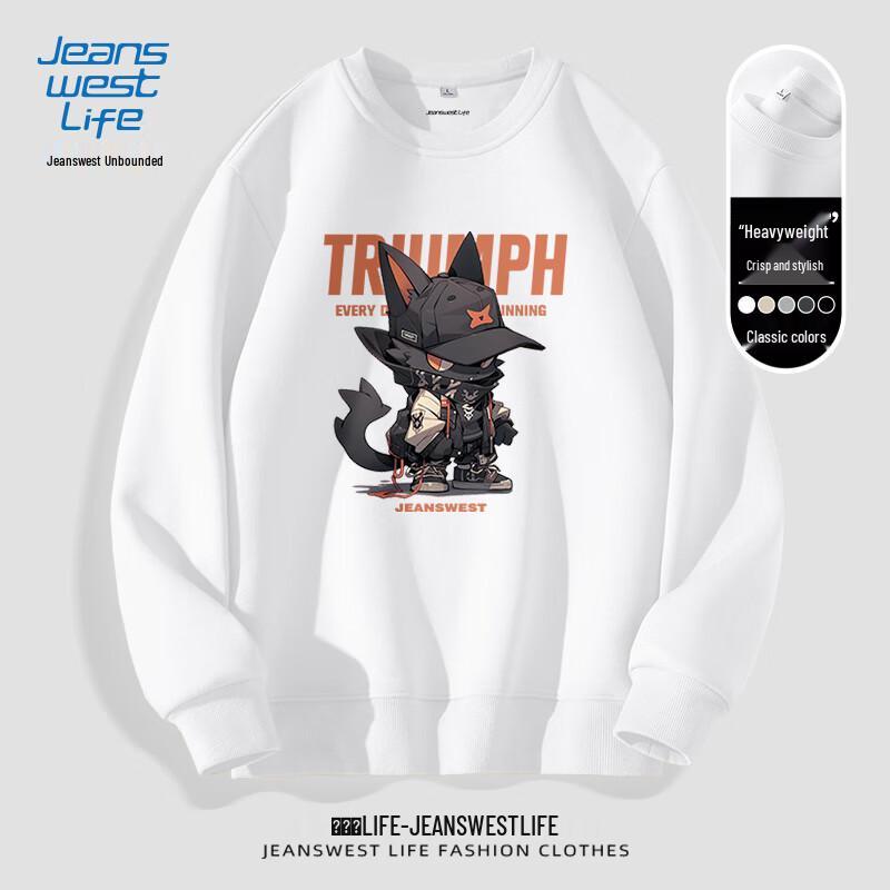 

JEANSWEST LIFE Унисекс Хлопковая Смесь Свитшот с Круглым Вырезом XL