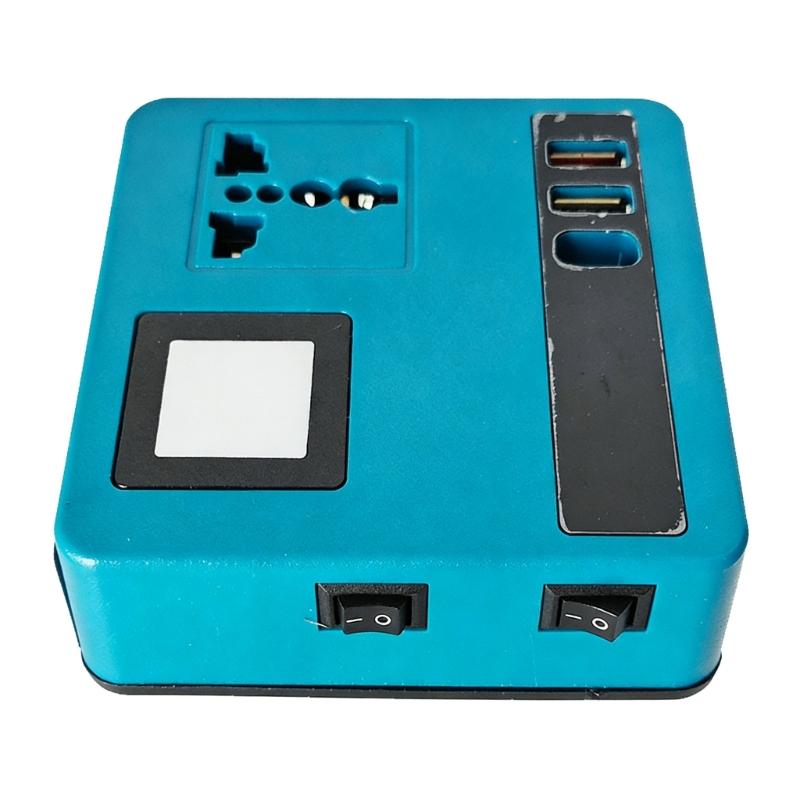 High Efficiency Power Inverter Converts 18V to 220V Includes LED Light Suitable for Outdoor Use with USB and Type C Port