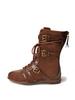 Niche Design Boxing Boots Women's Retro Style Heightening Martin Boots Lace-up Short Boots Mid-tube Western Boots German Training Boots