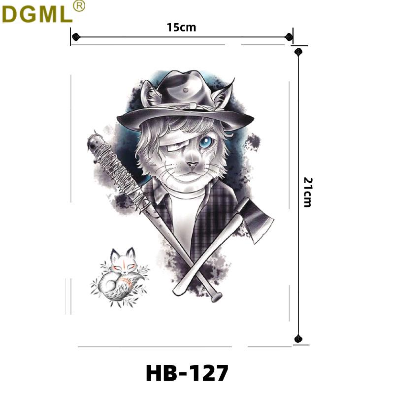 Geisha Skull Flower Tattoo Stickers: Halloween Arm & Face Ghost Designs