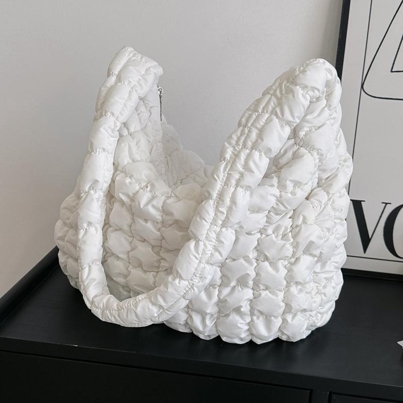 Borse a Spalla in Cotone Piumino per Donna Moda Borse a Mano in Cotone Spaziale Pieghettate a Bolle da Donna Grande Capacità Borsa a Tracolla Totes