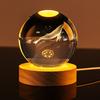 Popular Marine Ocean Animal 3D Laser Engraved Crystal Glass Ball Home Decoration LED Polished Carved 60 80mm Dolphin Whale Shark